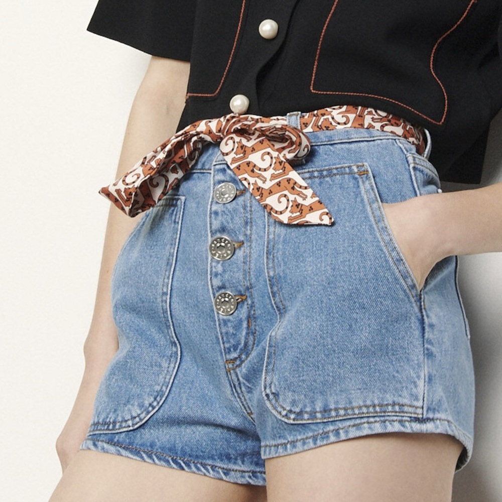 Sandro Paris Jamy Denim Shorts Jeans Jean Shorts - Picture 2 of 7